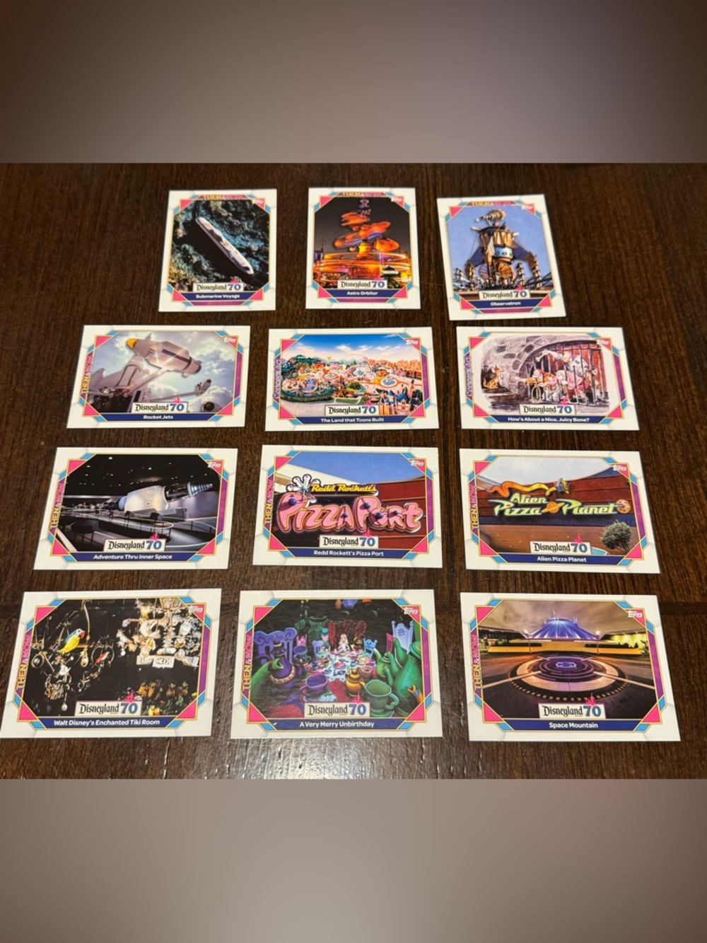 Disney Topps Disneyland 70th Anniversary Trading Card Lot